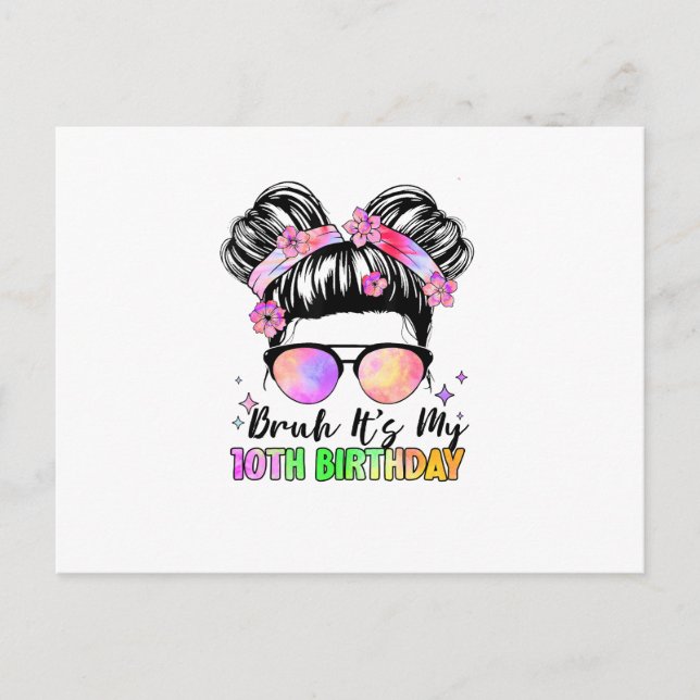 Bruh Det är min 10-årsdag 10 år gammal Vykort (Framsida)