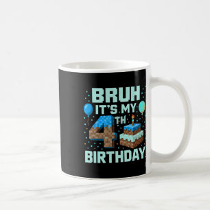 Bruh Det är min 4-års födelsedagsspel Pixel Pojke  Kaffemugg