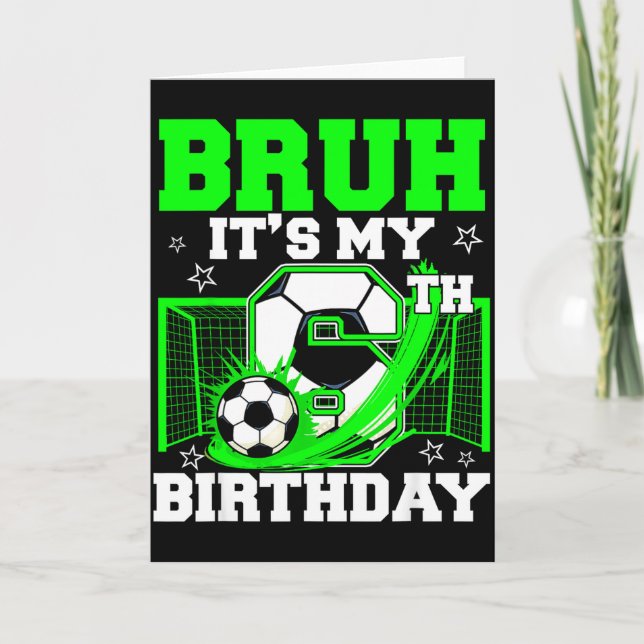 Bruh Det är min 6-års födelsedag Rolig fotboll föd Kort (Framsida)
