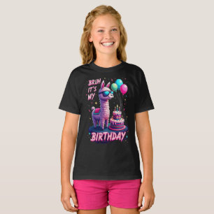 Bruh Det är min födelsedag Lama Piñata Rolig Retro T Shirt