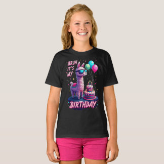Bruh Det är min födelsedag Lama Piñata Rolig Retro T Shirt