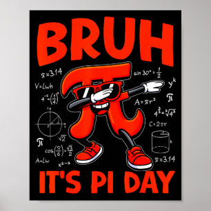 Bruh Det Är Pi-dagen 3.14 Symbol Matematik För Bar Poster