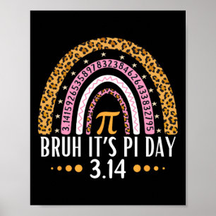 Bruh Det är Pi Day 3.14 Pi Symbol Funny Pi Day Tea Poster