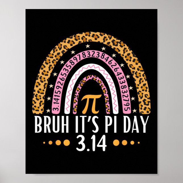 Bruh Det är Pi Day 3.14 Pi Symbol Funny Pi Day Tea Poster (Framsidan)