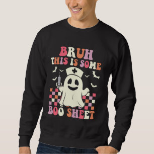 Bruh, det här är lite Boo Lakan Funny Groovy Hallo Lång Ärmad Tröja