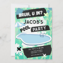 Bruh du i Bassäng Party Tonåring Boy Birthday