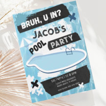 Bruh du i Bassäng Party Tonåring Boy Birthday