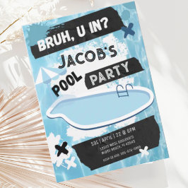 Bruh du i Bassäng Party Tonåring Boy Birthday Inbjudningar