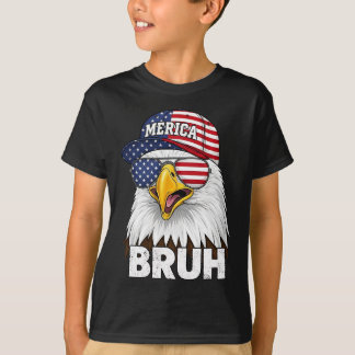 Bruh fjärde 4:e juli Örn Amerikansk Patriotisk M T Shirt