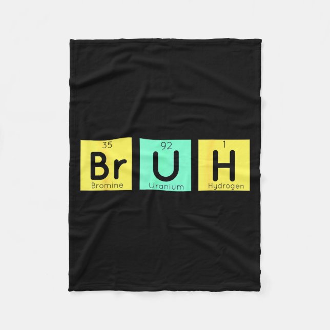 Bruh Funny Chemistry Gift Meme Periodic Table Meme Fleecefilt (Framsidan)
