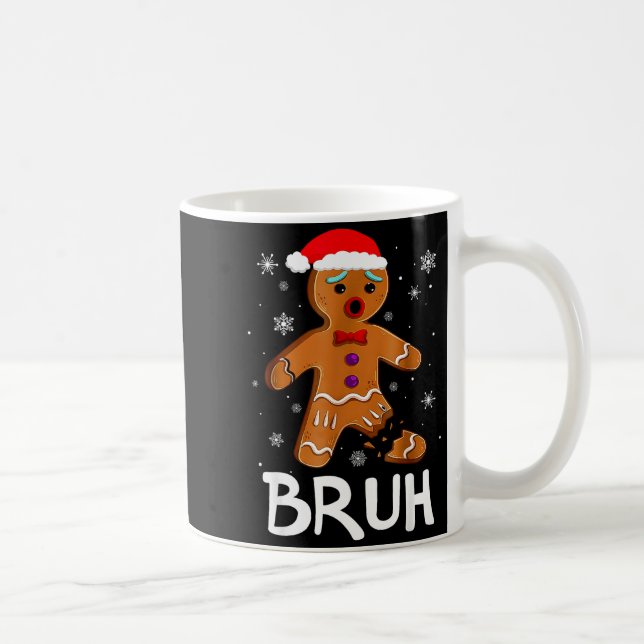 Bruh Funny Christmas Gingerbread Man Teens Boys Ki Kaffemugg (Höger)