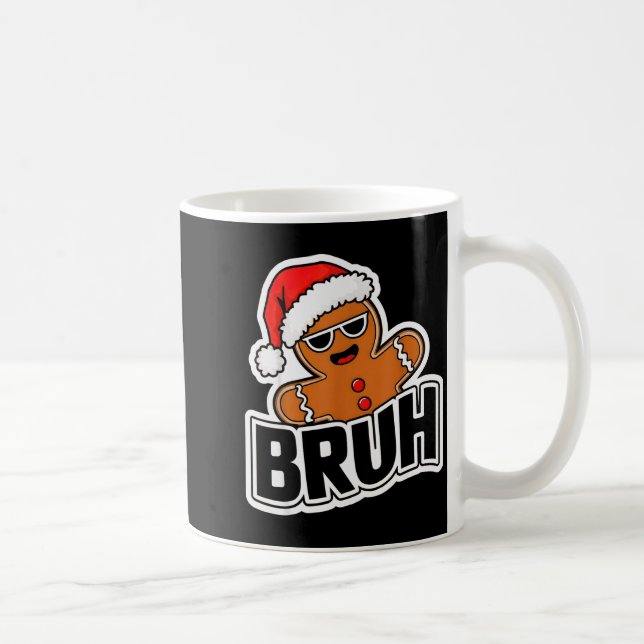 Bruh Funny Christmas Gingerbread Man Teens Boys Ki Kaffemugg (Höger)