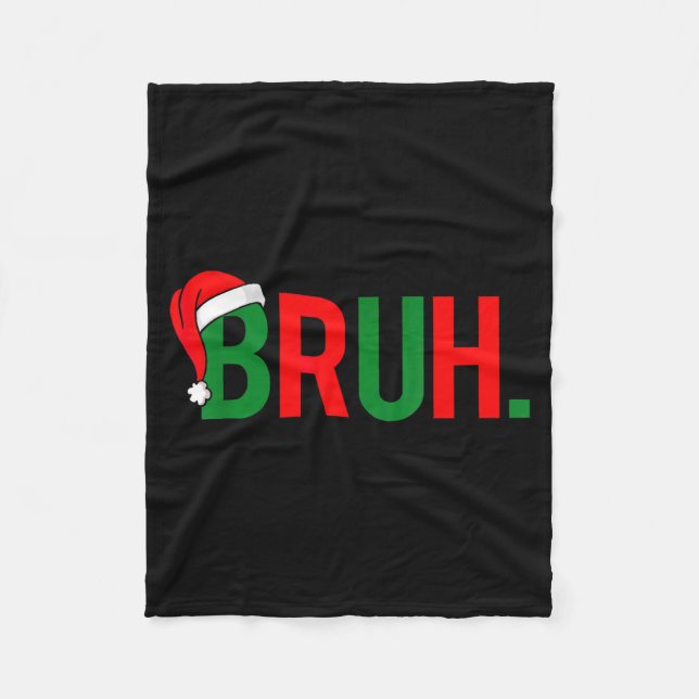 Bruh Funny Christmas Red Plaid Teens Boys Kids Xma Fleecefilt (Framsidan)