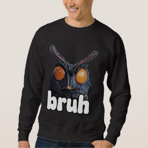 Bruh Funny Mothman Cryptid Cryptozoology Meme Y2k Lång Ärmad Tröja