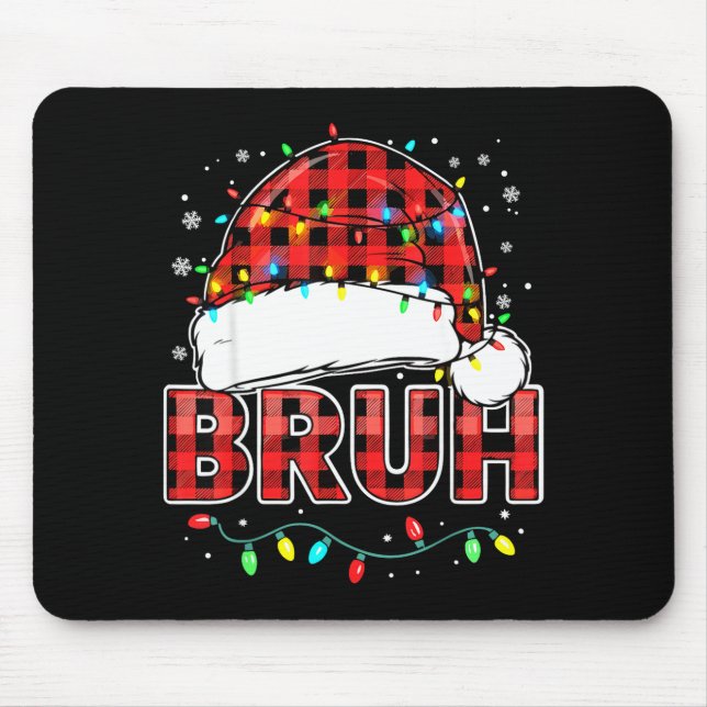 Bruh Funny Santa Hat Lights Christmas  Musmatta (Framsidan)
