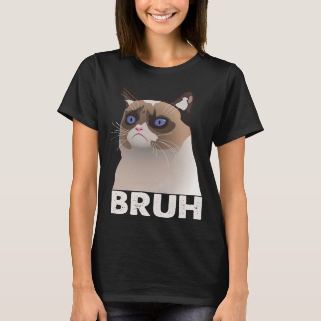 Bruh Funny som säger Cat Meme Bro Mamma Slang Boy  T Shirt (Framsida)