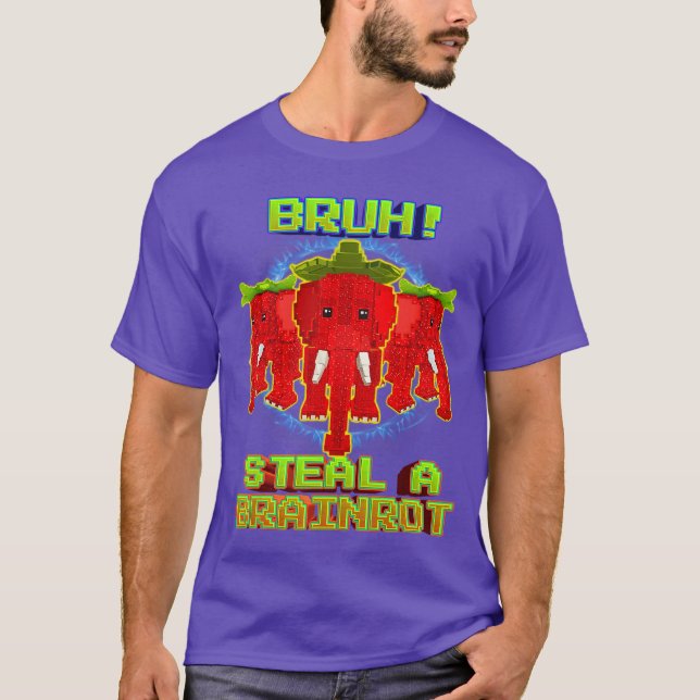 Bruh Funny Strawberry Elephant Brainrot for Boys K T Shirt (Framsida)