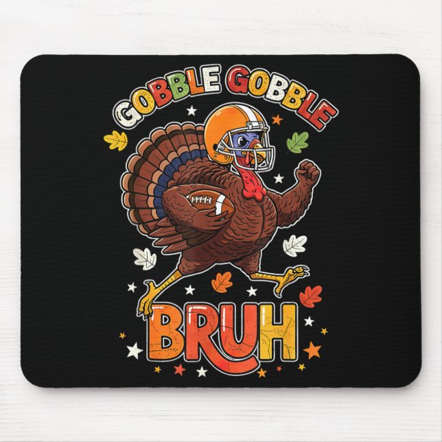 Bruh Funny Thanksgiving Turkey Gobble Football Boy Musmatta (Framsidan)