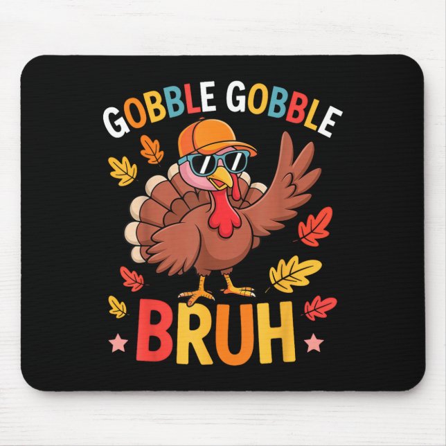 Bruh Funny Thanksgiving Turkey Gobble Shirt Boys G Musmatta (Framsidan)