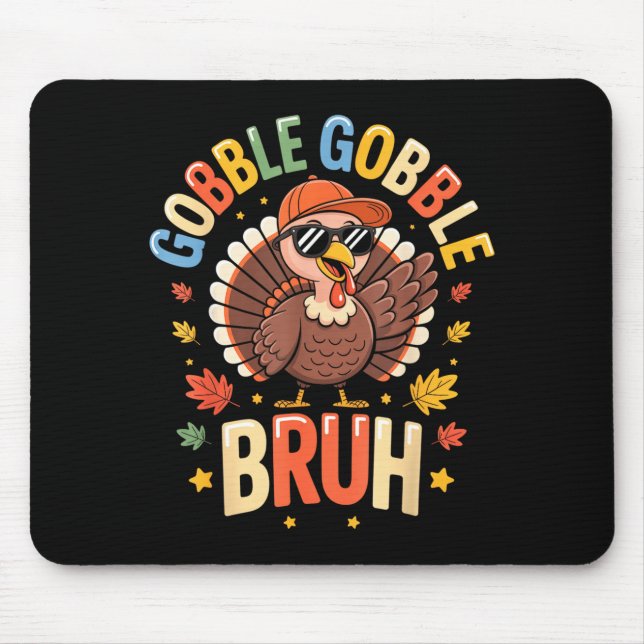 Bruh Funny Thanksgiving Turkey Gobble Shirt Boys G Musmatta (Framsidan)
