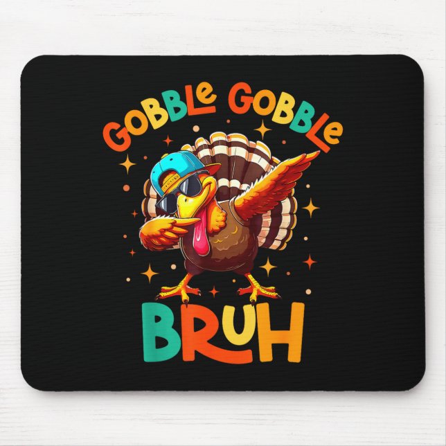 Bruh Funny Thanksgiving Turkey Gobble Shirt Boys G Musmatta (Framsidan)