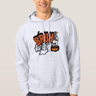 Bruh Ghost Halloween Cute Ghost Bus eller godis Hoodie