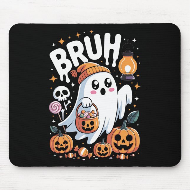 Bruh Ghost Halloween Cute Ghost Bus eller godis Ki Musmatta (Framsidan)