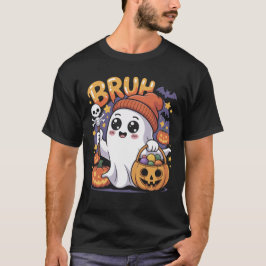 Bruh Ghost Happy halloween Bus eller godis Pumpkin T Shirt