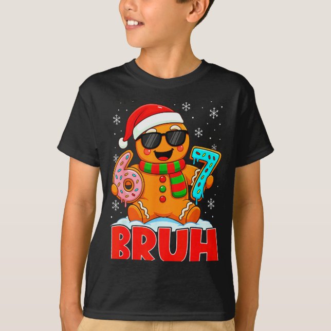 Bruh Gingerbread Six Seven 67 Ice Cream Drip Chris T Shirt (Framsida)