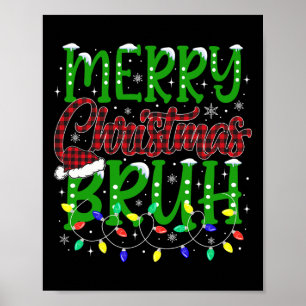 Bruh God jul Red Play Tonåringars Boys Kids Xma Poster