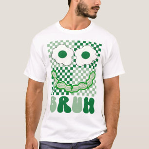 Bruh Grönt Ansikte Eggs och Bacon Ham St Patrick's T Shirt
