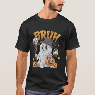 Bruh Halloween Cute Ghost Bus eller godis Candy Ki T Shirt
