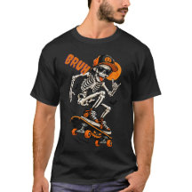 Bruh Halloween-tröja - Roligt skelett skateboard
