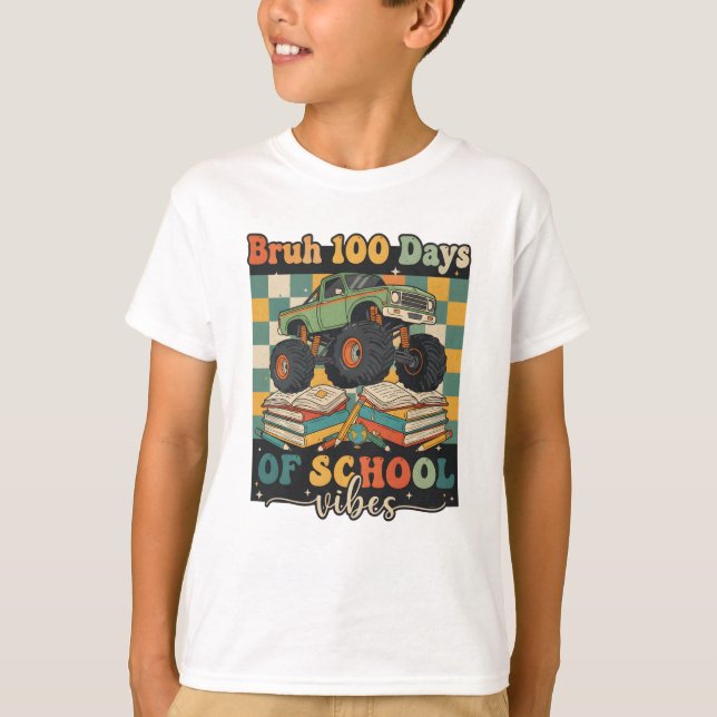 Bruh Happy 100 Days of School T Shirt (Framsida)
