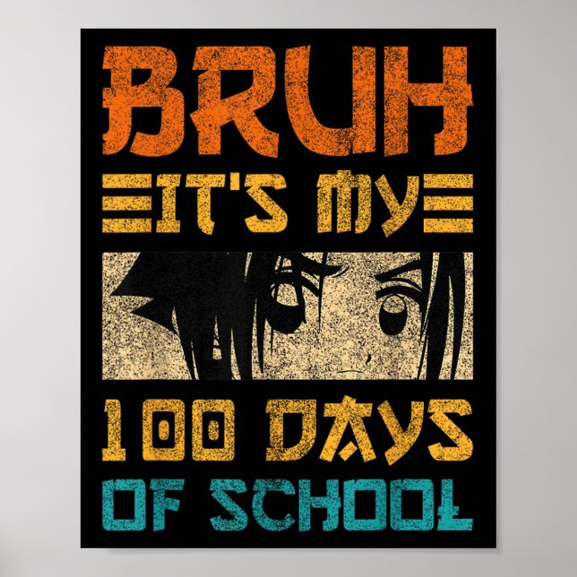 Bruh har mina 100 dagar i skolan Japan Kawaii Mang Poster (Framsidan)