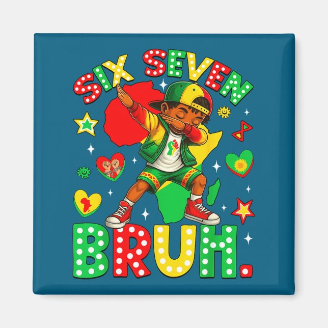 Bruh History Dabbing 67 African American Seven Bla Magnet (Framsidan)