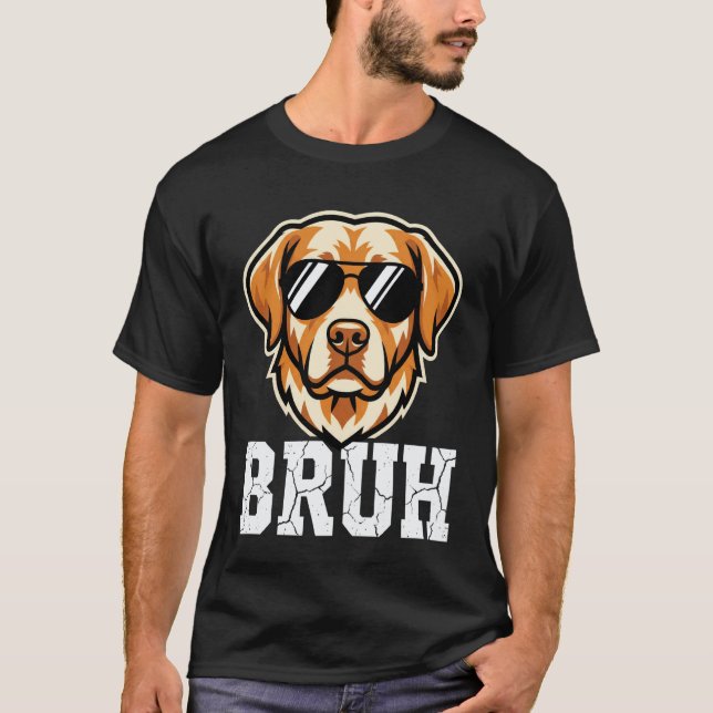 Bruh Hund Meme Rolig Labrador Retriever T Shirt (Framsida)