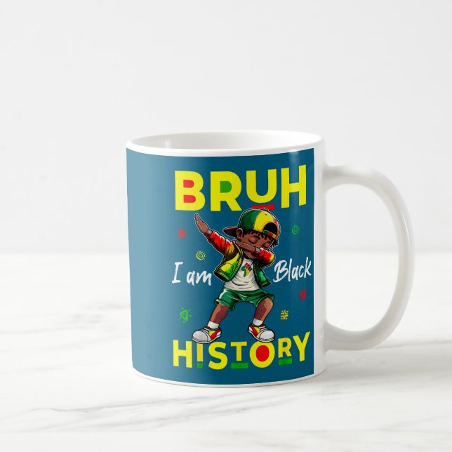 Bruh I Am Black History Afro Men Boys Black Histor Kaffemugg (Höger)