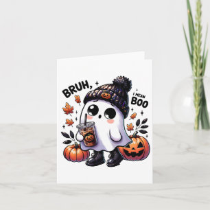 Bruh I Elak Boo Funny Ghost Jack o lantern Coffee Kort