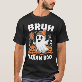 Bruh I Elak Boo Funny Halloween Ghost Pumpkin T Shirt