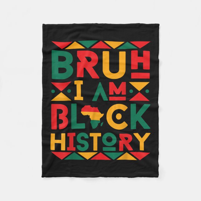 Bruh I is Black History Pride African Boys Fleecefilt (Framsidan)