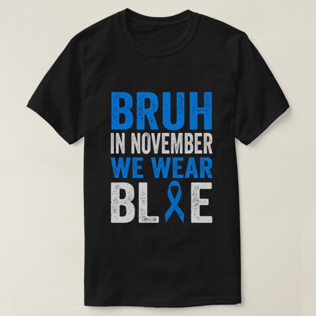 Bruh i november: Vi Bära Ribbon Blue Diabetes Awar T Shirt (Design framsida)