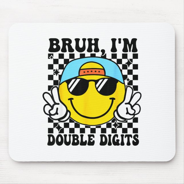 Bruh I'm Double Digits 10 Year Old Boy Birthday 10 Musmatta (Framsidan)