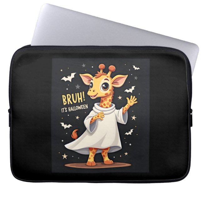 Bruh its Halloween Funny Dabbing Ghost Giraffe Lon Laptop Fodral (Framsidan)