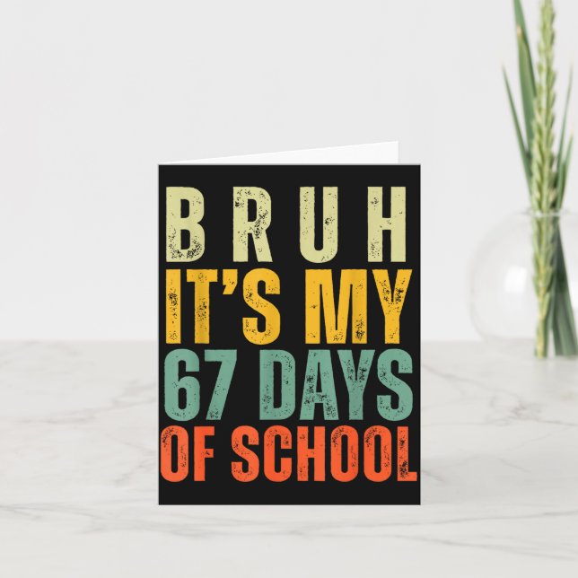 Bruh It's My 67 Days Of School Dabbing Boy Funny S Kort (Framsida)