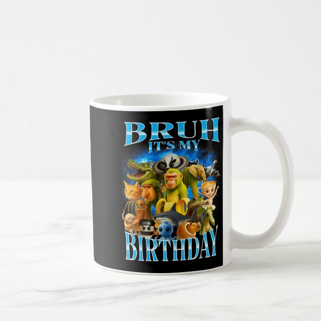 Bruh It's My Birthday Funny Brainrot  Kaffemugg (Höger)