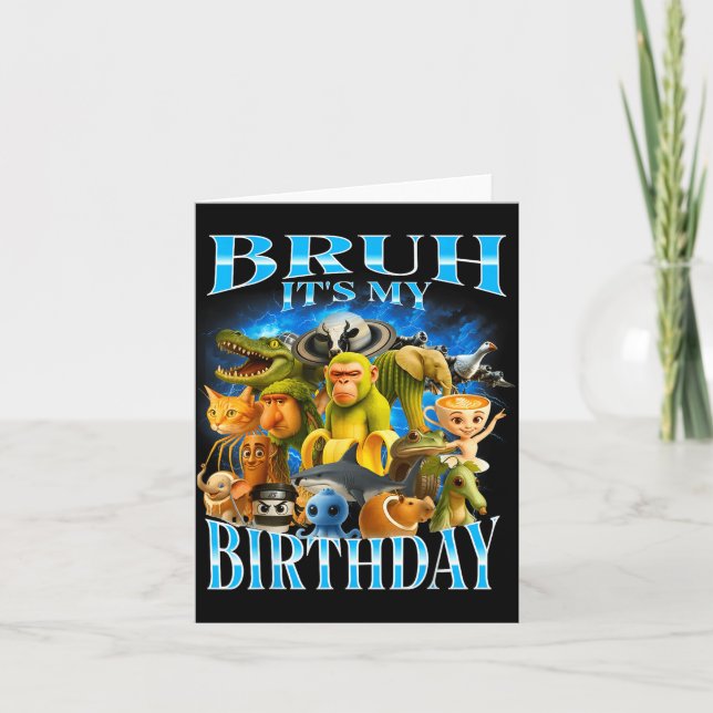 Bruh It's My Birthday Funny Brainrot  Kort (Framsida)
