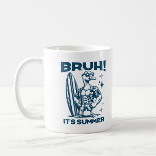 Bruh It's Summer Sporty Goose Surfer BodyBuilder Kaffemugg