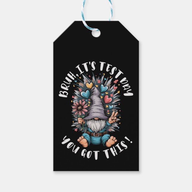 Bruh it's test day you got this funny school motiv presentetikett (Framsidan)