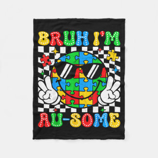 Bruh jag är au-som retro autism medvetenhet pojkar fleecefilt